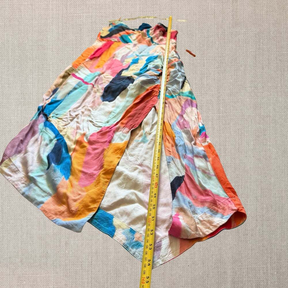 Anthropologie Abstract Dress Painterly Y2K Cowl Neck Midi - 8 - Picture 7 of 12